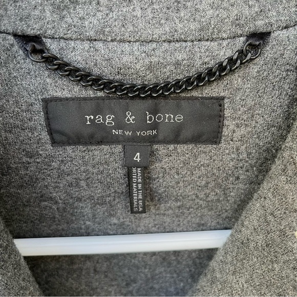 Rag & Bone 100% Wool Uni Blazer In Charcoal Gray Sz 4 - Picture 3 of 14